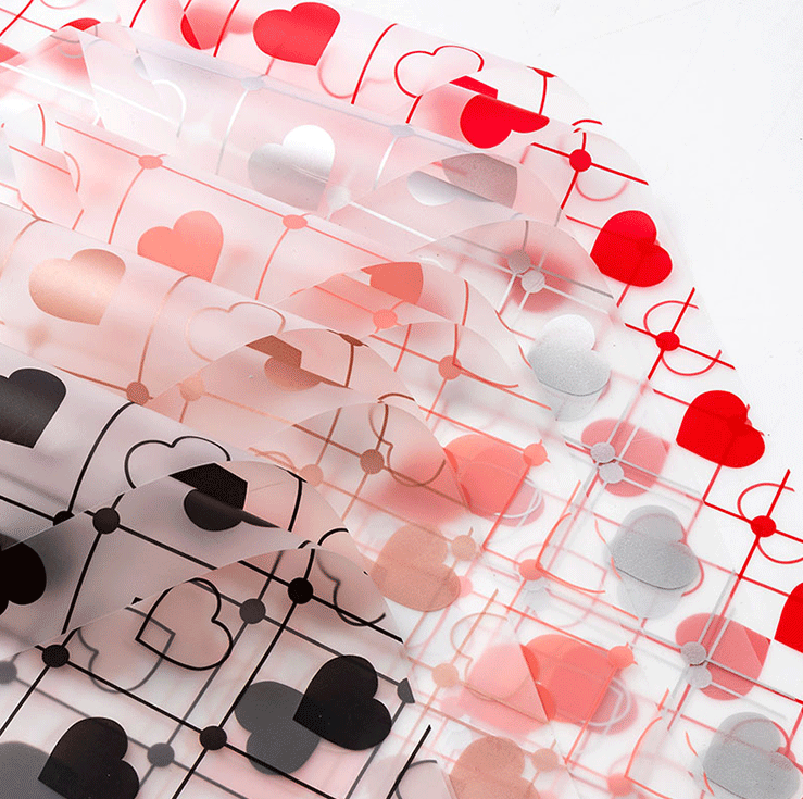 Heart Waterproof Korean-Style Wrapping Paper
