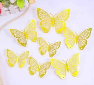 Butterfly sticker with 12 pcs/bag of different size