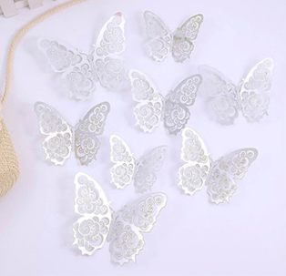 Butterfly sticker with 12 pcs/bag of different size