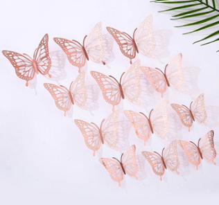 Butterfly sticker with 12 pcs/bag of different size