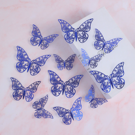 Butterfly sticker with 12 pcs/bag of different size