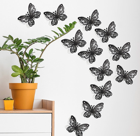 Butterfly sticker with 12 pcs/bag of different size