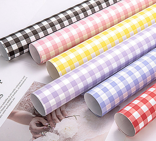 Summer Grid Waterproof Korean-Style Wrapping Paper