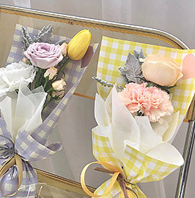 Summer Grid Waterproof Korean-Style Wrapping Paper