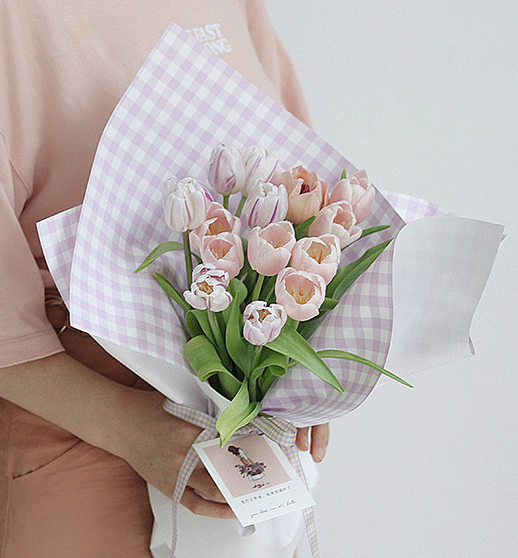 Summer Grid Waterproof Korean-Style Wrapping Paper